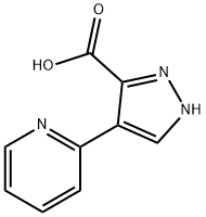 4-(ピリジン-2-イル)-1H-ピラゾール-3-カルボン酸 化学構造式
