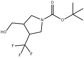 3-(羟甲基)-4-(三氟甲基)吡咯烷-1-甲酸叔丁酯 结构式