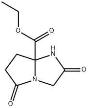Ethyl tetrahydro-2,5-dioxo-1H-pyrrolo(1,2-a)imidazole-7a(5H)-carboxyla te Structure