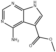 4-アミノ-7H-ピロロ[2,3-D]ピリミジン-5-カルボン酸メチル 化学構造式