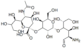 (2S,4S,5R,6R)-5-acetamido-2-[(2R,3R,4S,5S,6R)-2-[(2R,3R,4R,5R)-5-amino-1,2,4-trihydroxy-6-oxo-hexan-3-yl]oxy-3,5-dihydroxy-6-(hydroxymethyl)oxan-4-yl]oxy-4-hydroxy-6-[(1R,2R)-1,2,3-trihydroxypropyl]oxane-2-carboxylic acid Structure