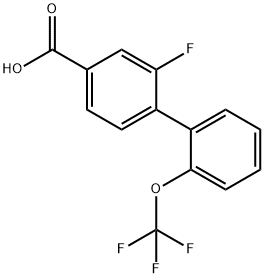 3-fluoro-4-[2-(trifluoromethoxy)phenyl]benzoic acid, 1261591-90-5, 结构式