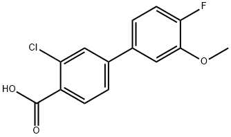 3-Chloro-4'-fluoro-3'-Methoxy-[1,1'-biphenyl]-4-carboxylic acid Struktur