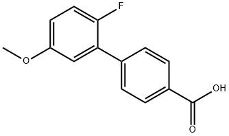 2'-フルオロ-5'-メトキシ-[1,1'-ビフェニル]-4-カルボン酸 化学構造式