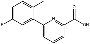 6-(5-氟-2-甲基苯基)吡啶甲酸, 1261896-76-7, 结构式