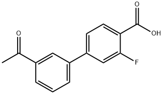 4-(3-Acetylphenyl)-2-fluorobenzoic acid Struktur