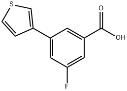 5-Fluoro-3-(thiophen-3-yl)benzoic acid, 1261925-85-2, 结构式