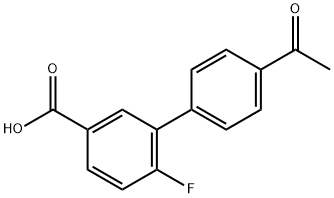 3-(4-アセチルフェニル)-4-フルオロ安息香酸 化学構造式