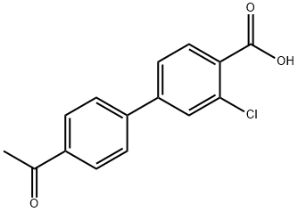 4-(4-アセチルフェニル)-2-クロロ安息香酸 化学構造式