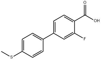 2-フルオロ-4-(4-メチルチオフェニル)安息香酸 化学構造式