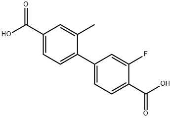 4-(4-羧基-3-氟苯基)-3-甲基苯甲酸 结构式