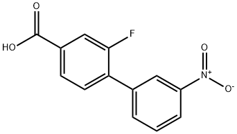 3-Fluoro-4-(3-nitrophenyl)benzoic acid, 1261964-43-5, 结构式