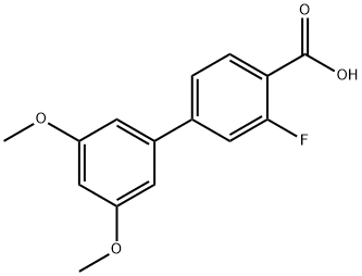 3-Fluoro-3',5'-diMethoxy-[1,1'-biphenyl]-4-carboxylic acid Structure