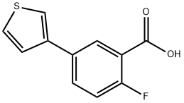 2-Fluoro-5-(thiophen-3-yl)benzoic acid Struktur