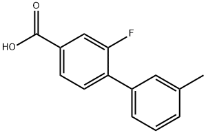 2-フルオロ-3'-メチル-[1,1'-ビフェニル]-4-カルボン酸 化学構造式