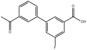 3'-アセチル-5-フルオロ-[1,1'-ビフェニル]-3-カルボン酸 化学構造式