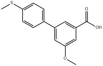 5-Methoxy-3-(4-Methylthiophenyl)benzoic acid, 1262006-31-4, 结构式