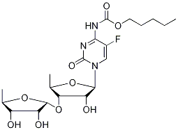 3'-(5'-脱氧-阿尔法-D-呋喃呋喃酰基)卡培他滨 结构式