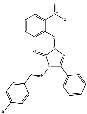 4H-Imidazol-4-one, 3,5-dihydro-3-(((4-bromophenyl)methylene)amino)-5-( (2-nitrophenyl)methylene)-2-phenyl-|