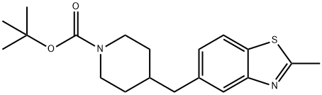 N-BOC-4-[(2-甲基-5-苯并噻唑基)甲基]哌啶, 1263279-32-8, 结构式