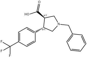 (3S,4R)-1-benzyl-4-(4-(trifluoromethyl)phenyl)pyrrolidine-3-carboxylic acid|(3R,4S)-REL-1-苄基-4-[4-(三氟甲基)苯基]-3-吡咯烷羧酸