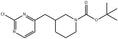N-BOC-3-[(2-氯-4-嘧啶基)甲基]-1-哌啶, 1263285-45-5, 结构式