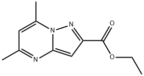 5,7-Dimethyl-pyrazolo[1,5-a]pyrimidine-2-carboxylic acid ethyl ester 化学構造式