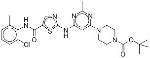 N-Boc-N-deshydroxyethyl Dasatinib-d8, 1263379-04-9, 结构式