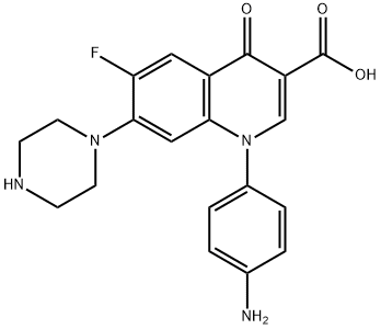 3-Quinolinecarboxylic acid, 1-(4-aMinophenyl)-6-fluoro-1,4-dihydro-4-oxo-7-(1-piperazinyl)- Structure