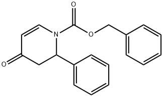 4-オキソ-2-フェニル-3,4-ジヒドロピリジン-1(2H)-カルボン酸ベンジル 化学構造式