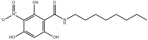 N-octyl-3-nitro-2,4,6-trihydroxybenzamide Struktur