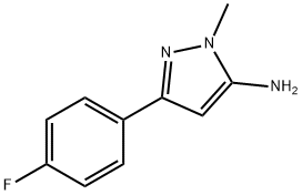 3-(4-フルオロフェニル)-1-メチル-1H-ピラゾール-5-アミン 化学構造式