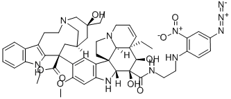Vincaleukoblastine, 3-(((2-((4-azido-2-nitrophenyl)amino)ethyl)amino)c arbonyl)-O4-deacetyl-3-de(methoxycarbonyl)- Structure