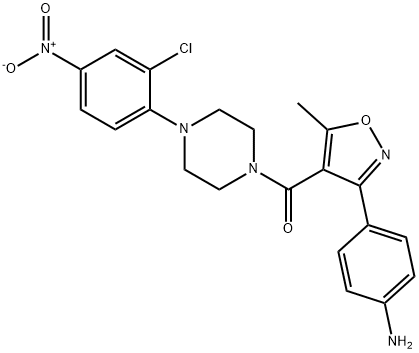 (3-(4-aMinophenyl)-5-Methylisoxazol-4-yl)(4-(2-chloro-4-nitrophenyl)piperazin-1-yl)Methanone 化学構造式