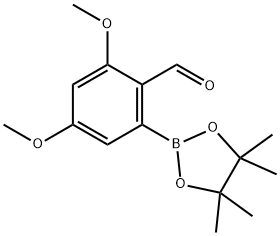 2,4-二甲氧基-6-(4,4,5,5-四甲基-1,3,2-二氧硼杂环戊烷-2-基)苯甲醛, 1265360-45-9, 结构式