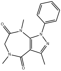 1-phenyl-3,5,8-trimethyl-1,4,5,6,7,8-hexahydropyrazolo(3,4-e)(1,4)diazepin-4,7-dione 化学構造式