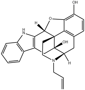 (5aS,11bR,12cS)-4,5,5a,6,11,11bβ-ヘキサヒドロ-15-(2-プロペニル)-5β,12c-(イミノエタノ)-12cH-ベンゾ[3,4]イソベンゾフロ[1,7-ab]カルバゾール-1,5aβ-ジオール 化学構造式