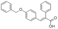 3-[4-(ベンジルオキシ)フェニル]-2-フェニルアクリル酸 化学構造式