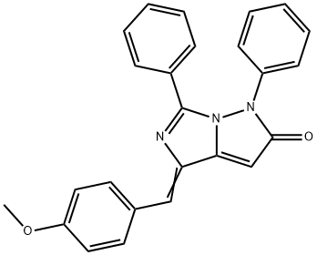 1H-Imidazo[1,5-b]pyrazol-2(4H)-one,  4-[(4-methoxyphenyl)methylene]-1,6-diphenyl- Structure