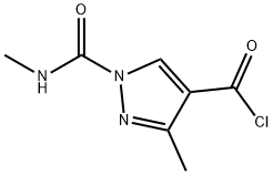 1H-Pyrazole-4-carbonyl chloride, 3-methyl-1-[(methylamino)carbonyl]- (9CI) Structure