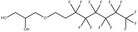 3-[(3,3,4,4,5,5,6,6,7,7,8,8,8-トリデカフルオロオクチル)オキシ]-1,2-プロパンジオール 化学構造式