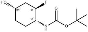 tert-Butyl ((1R,2R,4S)-rel-2-fluoro-4-hydroxycyclohexyl)carbamate Struktur