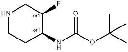 tert-butyl N-[(3R,4S)-3-fluoropiperidin-4-yl]carbaMate Structure