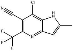 7-氯-2-甲基-5-(三氟甲基)-1H-吡咯并[3,2-B]吡啶-6-甲腈, 1268521-89-6, 结构式