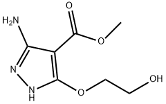 1H-Pyrazole-4-carboxylicacid,3-amino-5-(2-hydroxyethoxy)-,methylester(9CI) 化学構造式