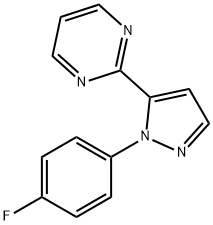 2 - (1 - (4 - 氟苯基) -1H-5- 吡唑基)嘧啶, 1269292-15-0, 结构式