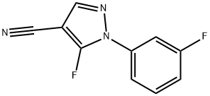 5-fluoro-1-(3-fluorophenyl)-1H-pyrazole-4-carbonitrile Struktur