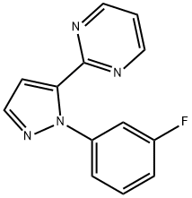 2 - (1 - (3 - 氟苯基) -1H-5- 吡唑基)嘧啶, 1269294-35-0, 结构式