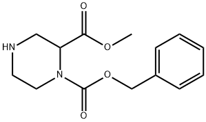 (R)-1-N-CBZ-ピペラジン-2-カルボン酸メチルエステル 化学構造式