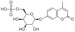 4-METHYLUMBELLIFERYL Β-D-GALACTOPYRANOSIDE-6-SULFATE ナトリウム塩 化学構造式